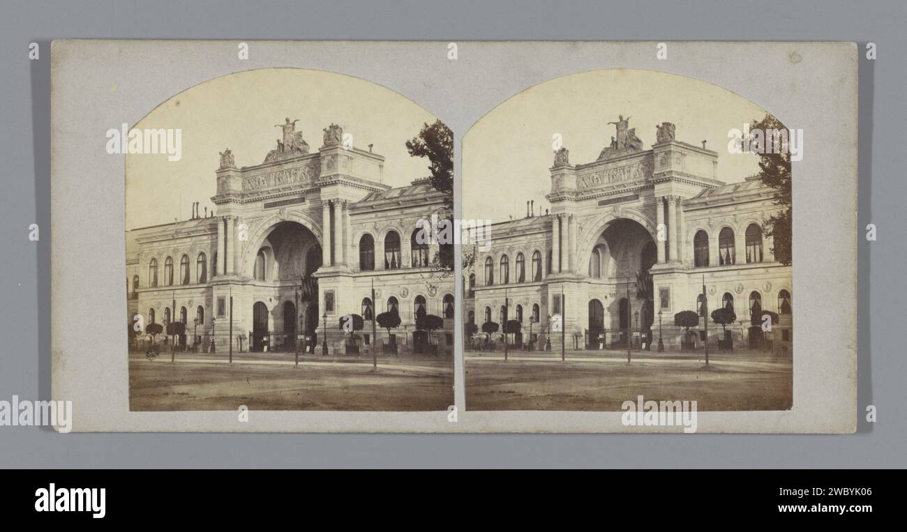 Industry Palace, Anonym, ca. 1860 Stereogramm Paris fotografischer Support. Industry Palace aus Karton mit Albumendruck Stockfoto