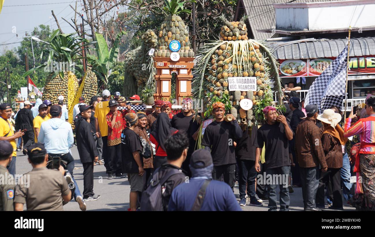 Ananasfest in Kelud, Kediri, Ost-Java, Indonesien Stockfoto