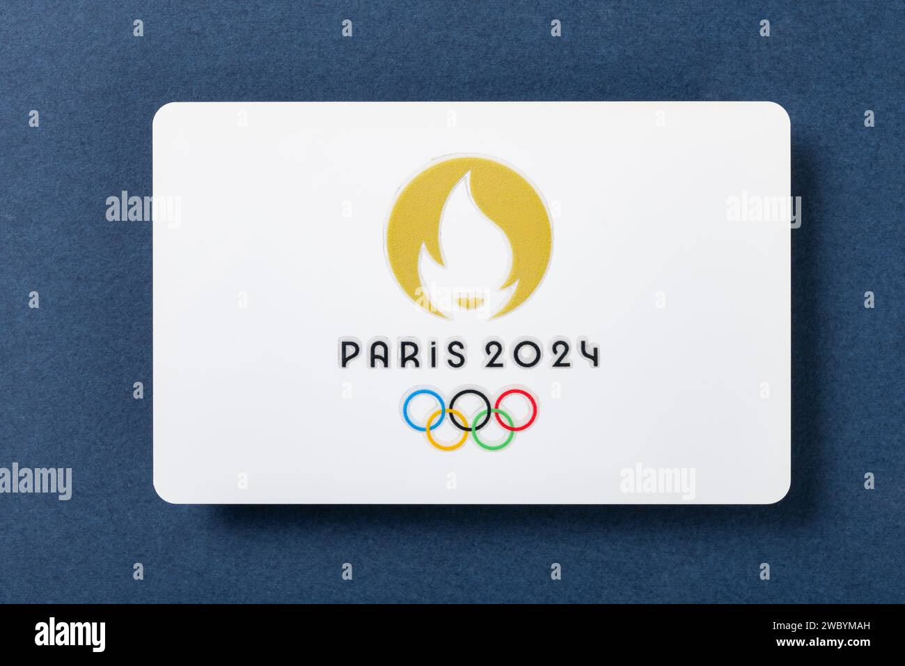 ZHONGSHAN China-19. September 2023: Olympische Spiele 2024 in Paris Nahaufnahme. Stockfoto