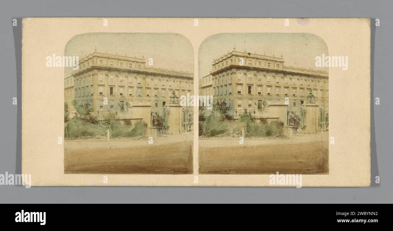 Ansicht der Regierungsgebäude in Whitehall in London, Anonym, um 1850 - um 1880 Stereogramm aus London. Fotounterstützung Albumendruck Regierungsdienste, öffentliche Dienste London Stockfoto