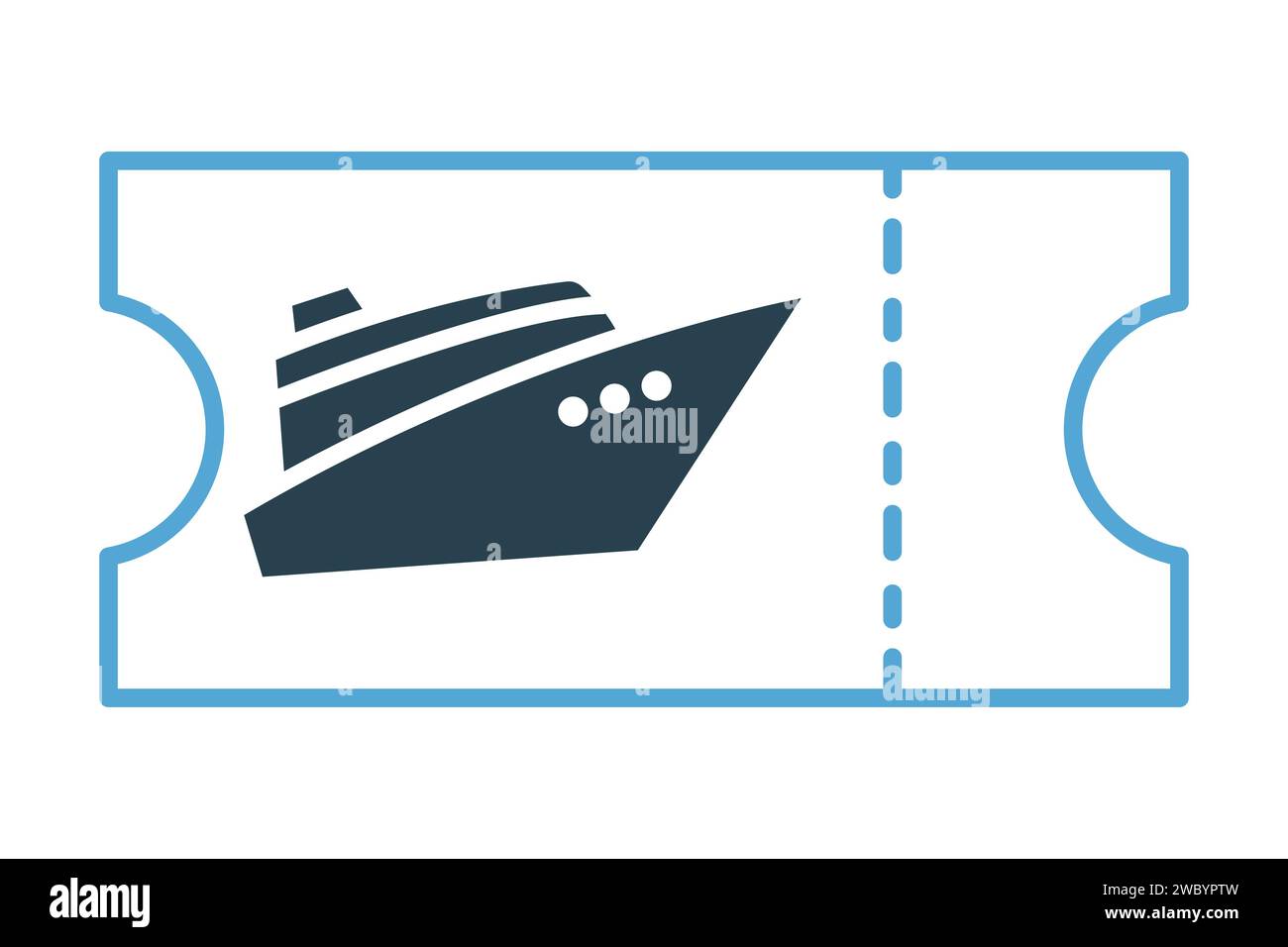 Symbol für Kreuzfahrtticket. Symbol für Tickets für Kreuzfahrten. Zweifarbiger Stil. Elementabbildung Stock Vektor