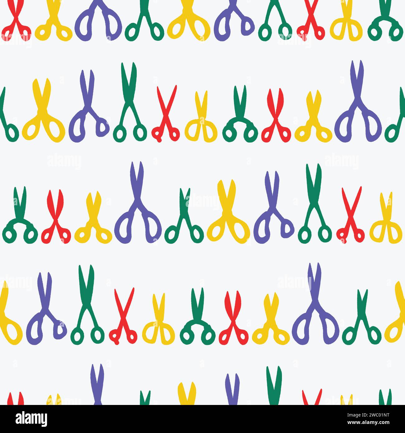 Vektor Bunte Silhouette Schere Nahtlose Muster Illustration Stock Vektor