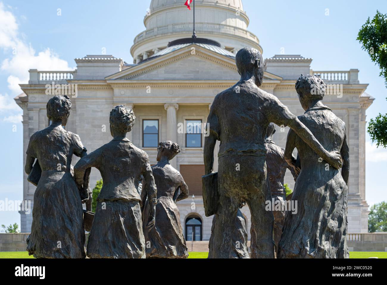 Testament: Das Little Rock Nine Memorial auf dem Gelände des Arkansas State Capitol in Little Rock, Arkansas. (USA) Stockfoto