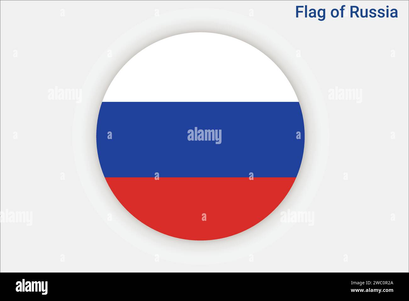 Hochdetaillierte Flagge Russlands. Russische Nationalflagge. Asien. Europa. 3D-Abbildung. Stock Vektor