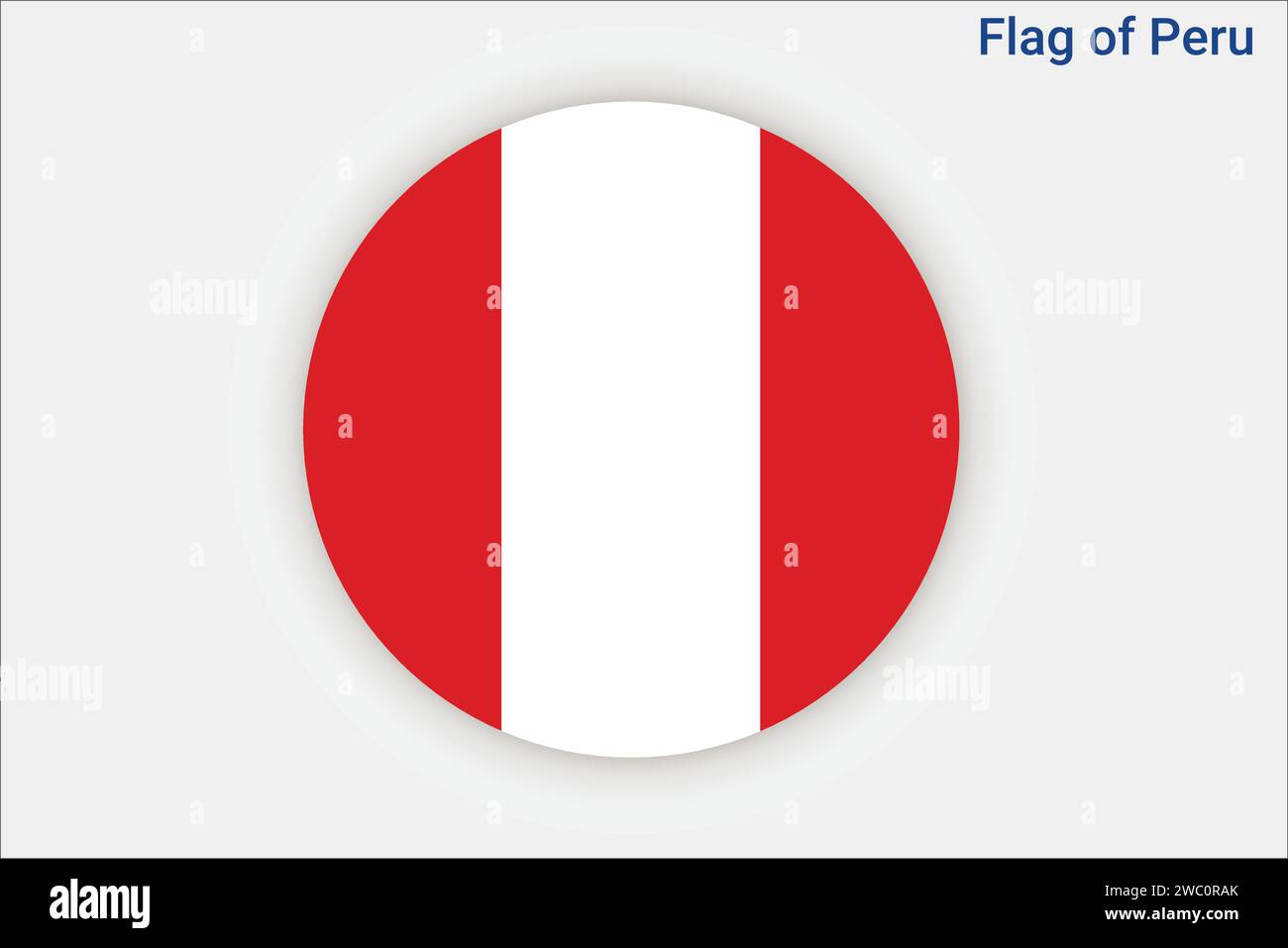 Detaillierte Flagge von Peru. Nationalflagge Peru. Südamerika. 3D-Abbildung. Stock Vektor