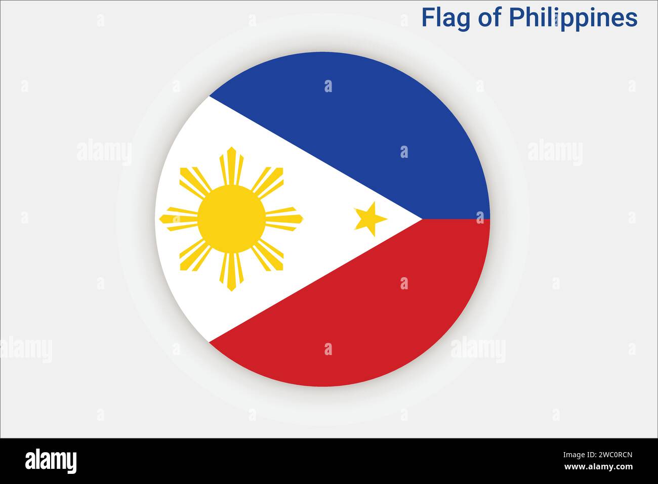 Detaillierte Flagge der Philippinen. Nationale Flagge der Philippinen. Asien. 3D-Abbildung. Stock Vektor