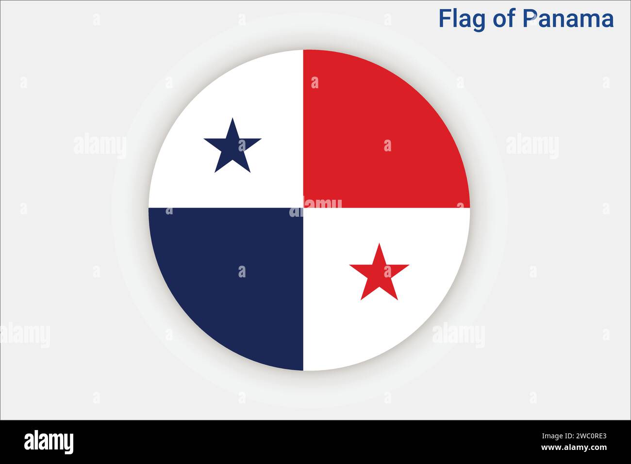 Hohe detaillierte Flagge von Panama. Nationalflagge Panama. Nordamerika. 3D-Abbildung. Stock Vektor