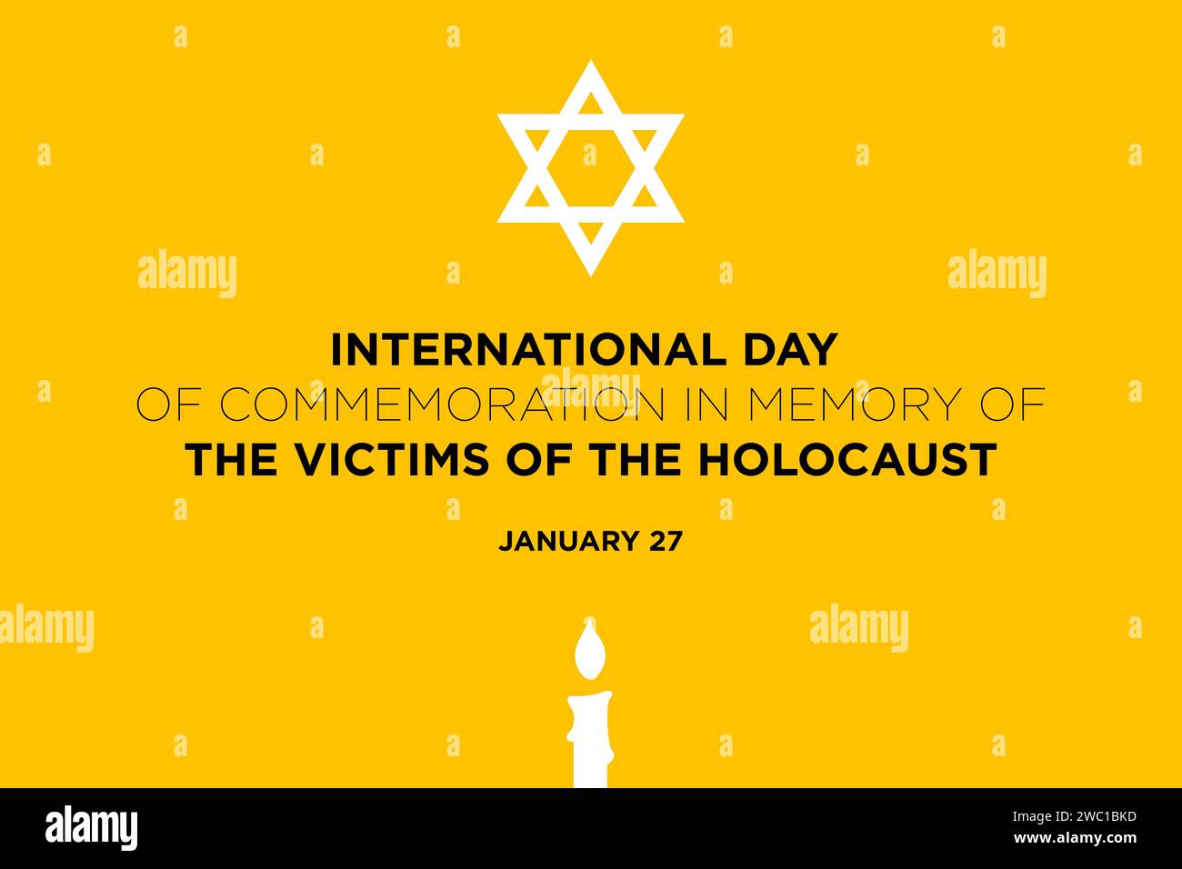Holocaust-Gedenktag am 27. Januar. David Star und brennende Kerze. Hintergrundabbildung für Poster oder Banner Stockfoto Holocaust-Gedenktag am 27. Januar. David Star und brennende Kerze. Hintergrundabbildung für Poster oder Banner Stockfoto