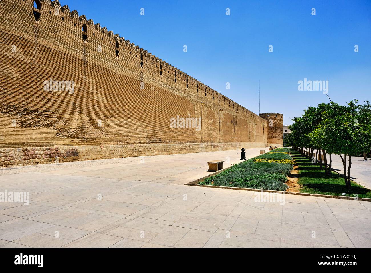 Arg von Karim Khan im Sommer, Schloss von Shiraz, Iran. Stockfoto
