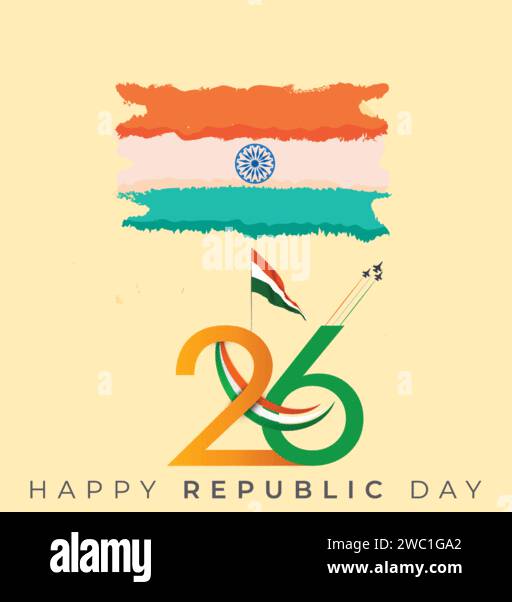 Happy Republic Day of India Vektor-Banner. Indischer Hintergrund. Stock Vektor