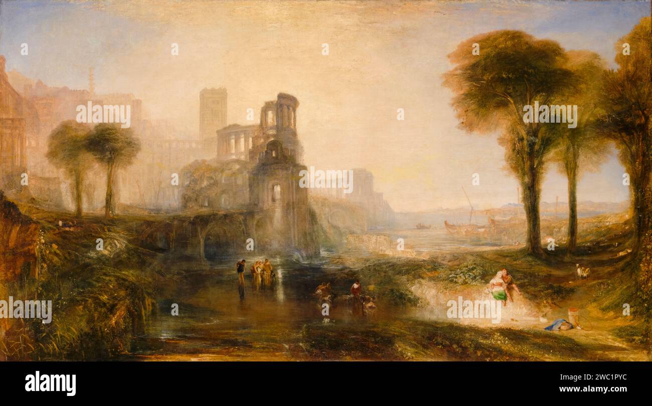 JMW Turner, Caligula's Palace and Bridge, Landschaftsmalerei in Öl auf Leinwand, 1831 Stockfoto