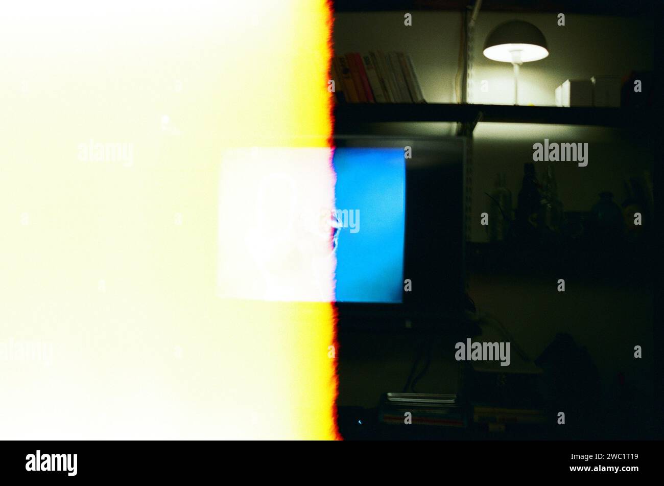 Doppelbelichtungsexperiment mit analogem Film Stockfoto