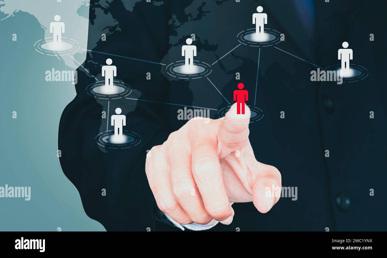Struktur des Personennetzwerks HR – Personalmanagement und Personalrekrutierung Stockfoto