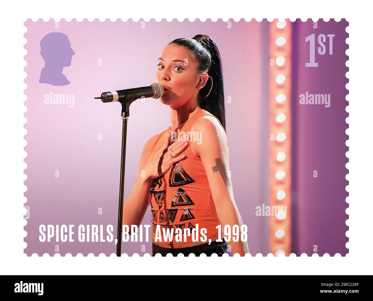 Nicht exklusiv: Die Royal Mail stellt ein neues Briefmarkenset mit den Spice Girls vor, um das 30. Jubiläum der Girlgroup zu feiern, die die Charts übertrifft Stockfoto