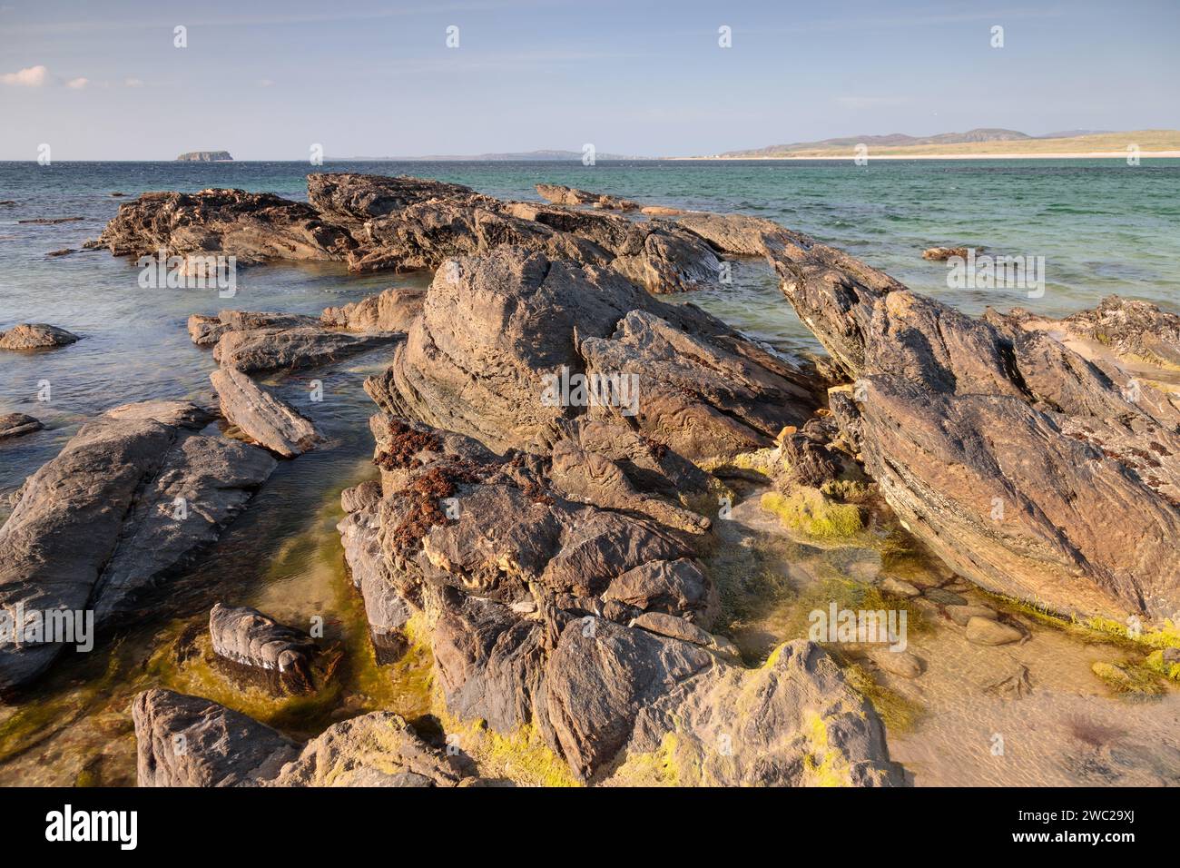 Rocks in Pollan Strand, County Donegal, Irland Stockfoto