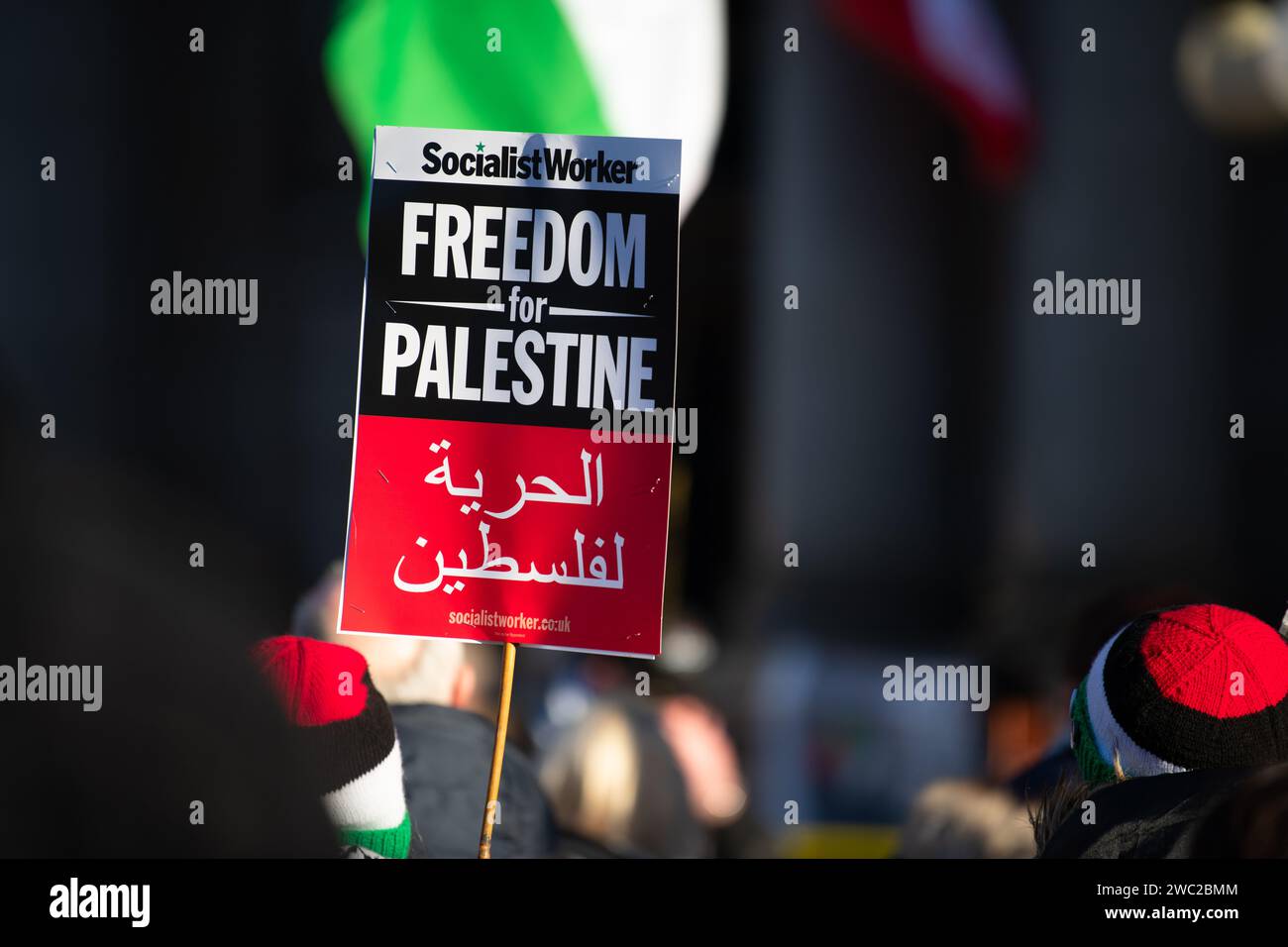 Glasgow, Schottland, Großbritannien. Januar 2024. Demonstranten versammelten sich vor den Bürgerkammern auf dem George-Platz und nahmen am Globalen Aktionstag für Gaza Teil und riefen zu einem sofortigen Waffenstillstand im Gazastreifen auf Guthaben: Kay Roxby/Alamy Live News Stockfoto