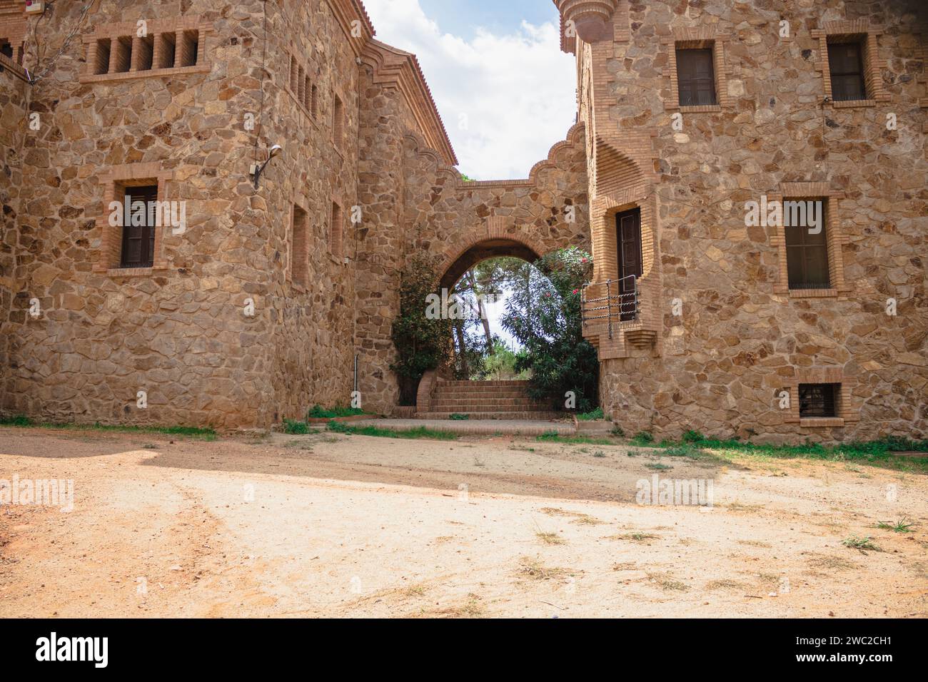 La colonia Güell, Barcelona, Antonio Gaudí Stockfoto