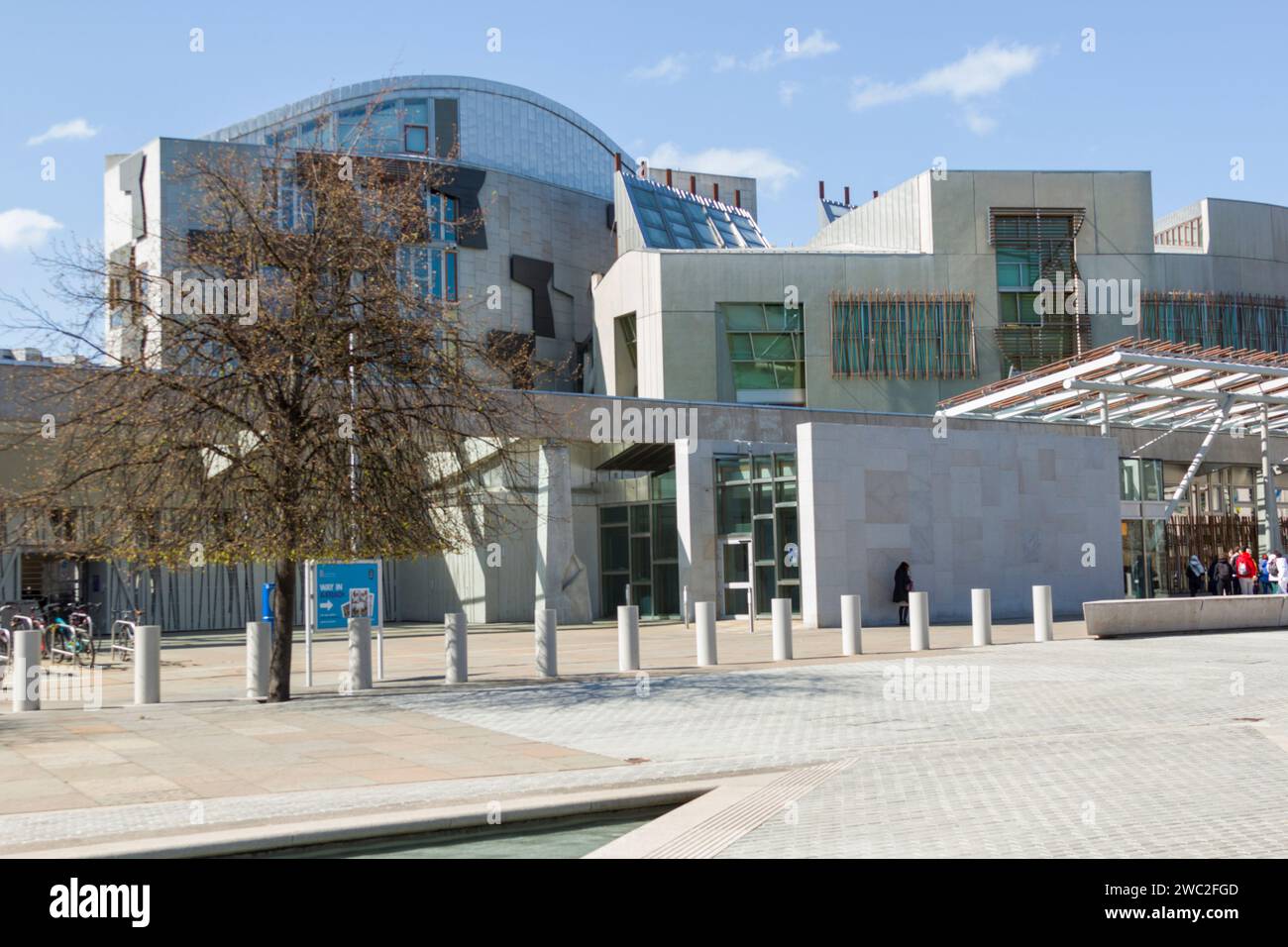 Edinburgh, Schottland, Großbritannien. April 2023. UK. Das schottische Parlamentsgebäude in Edinburgh. Stockfoto