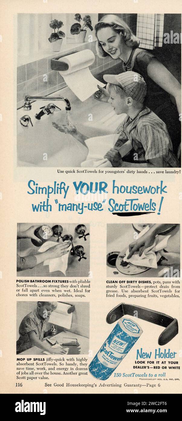 Vintage-Werbespot „Good Housekeeping“, März 1953, USA Stockfoto