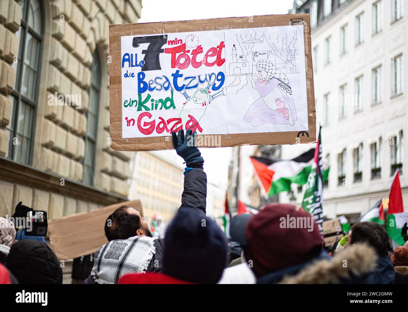  München, Deutschland. Januar 2024. Am 13. Januar 2024 versammelten sich Motiv 