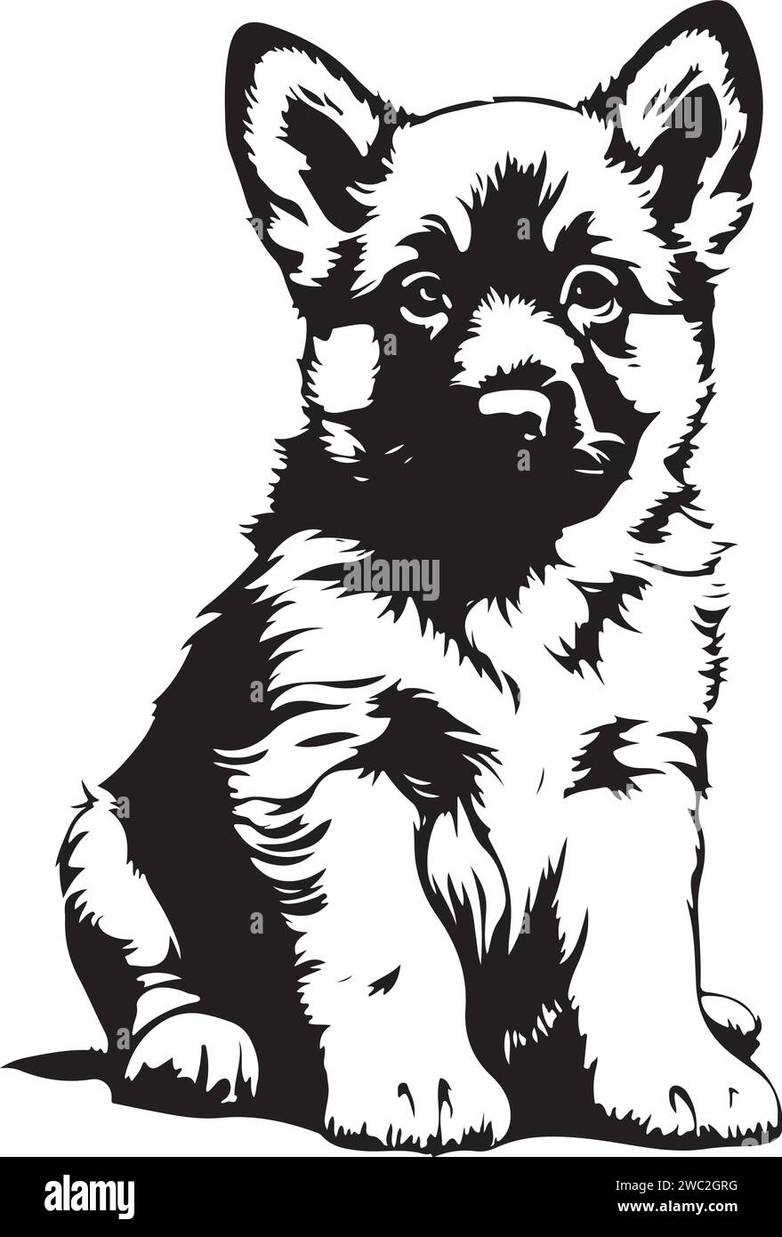 Fantastische und schöne deutsche Schäferhund Vektorkunst Stock Vektor