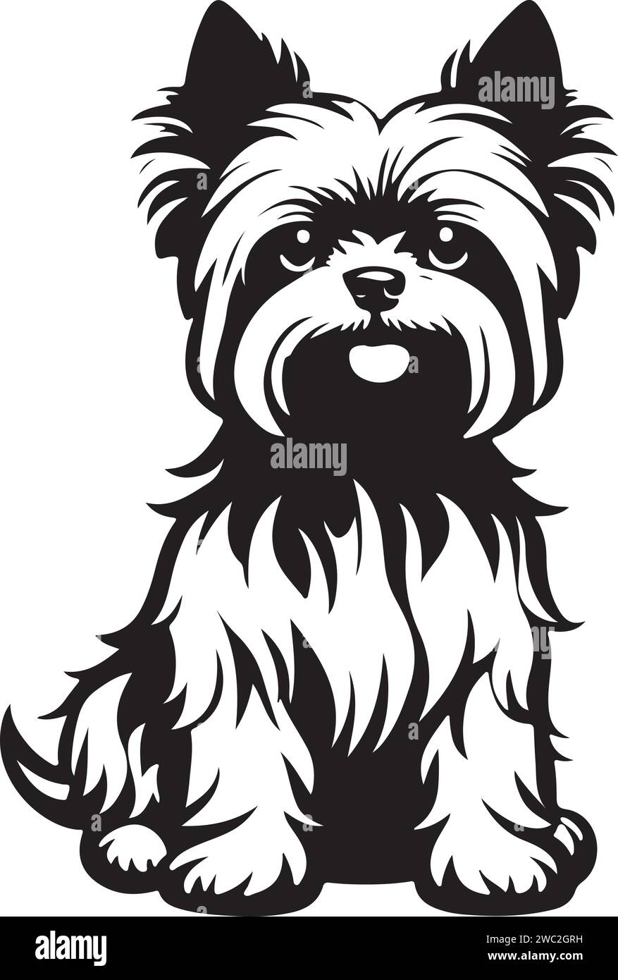 Tolle und schöne yorkshire Terrier Hund Vektorkunst Stock Vektor
