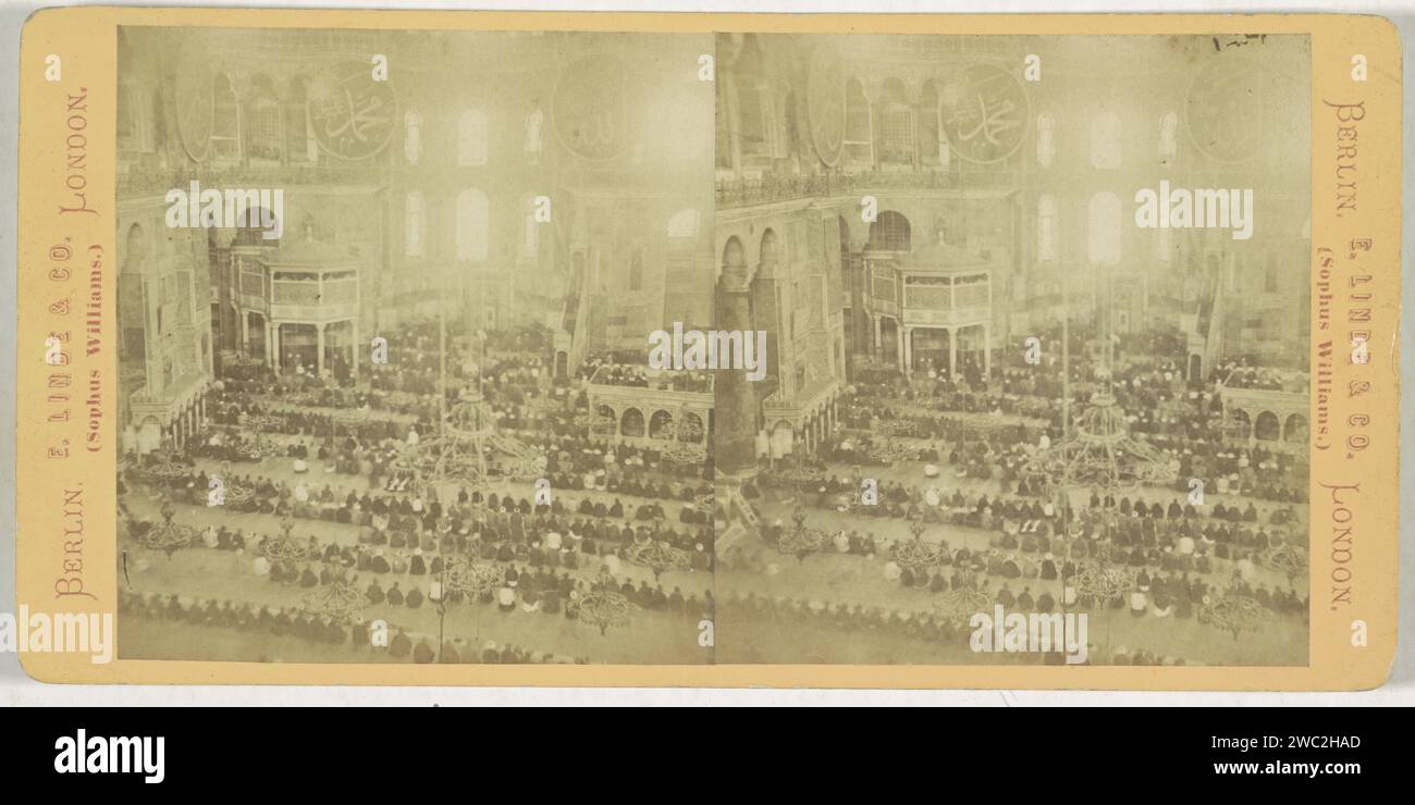 Abendgebet in der Hagia Sophia, Istanbul, Anonym, E. Linde & Co. (Sophus Williams), 1873 - 1890 Stereograph Hagia Sophiapublisher: Berliner Karton. Papieralbumen Druck Gebet  Islam, Mohammedanismus Hagia Sophia Stockfoto Abendgebet in der Hagia Sophia, Istanbul, Anonym, E. Linde & Co. (Sophus Williams), 1873 - 1890 Stereograph Hagia Sophiapublisher: Berliner Karton. Papieralbumen Druck Gebet  Islam, Mohammedanismus Hagia Sophia Stockfoto