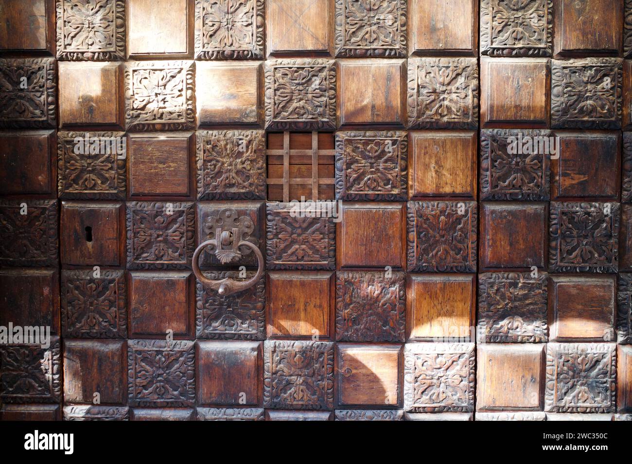 Holztür im Retro-Stil Stockfoto