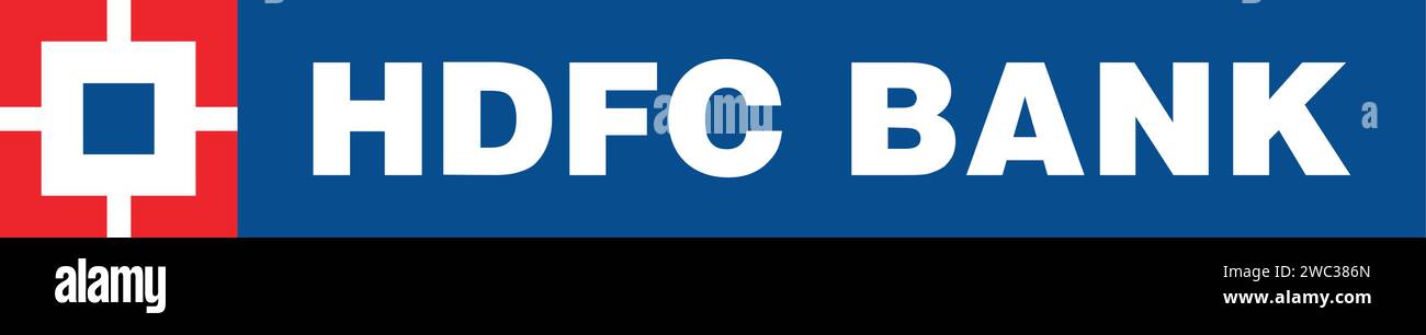 HDFC Bank Logo Vector, indische Bank- und Finanzdienstleistungen Stock Vektor