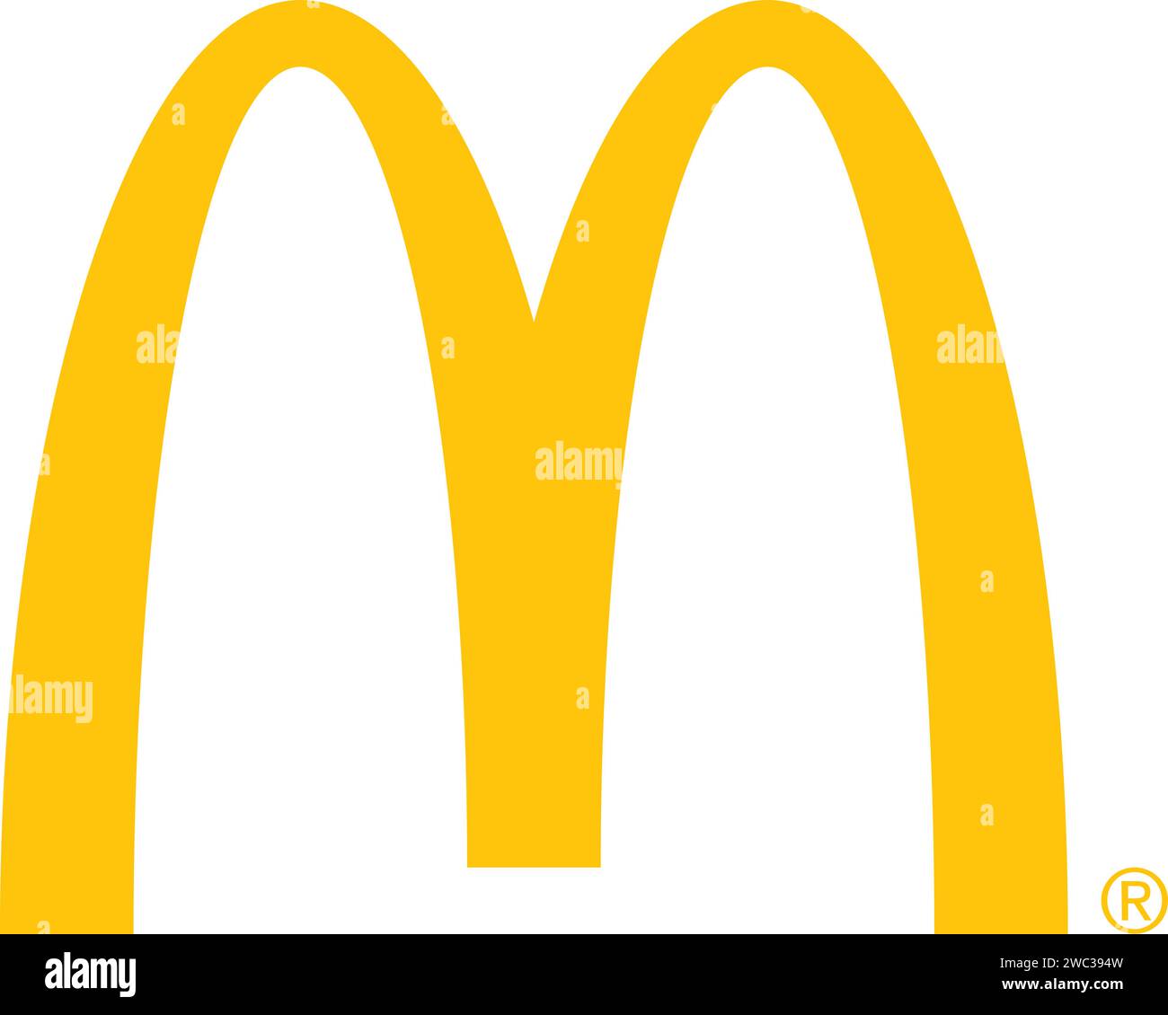 McDonald's Logo, die größte Kette der Welt, McDonald's Ikone Stock Vektor