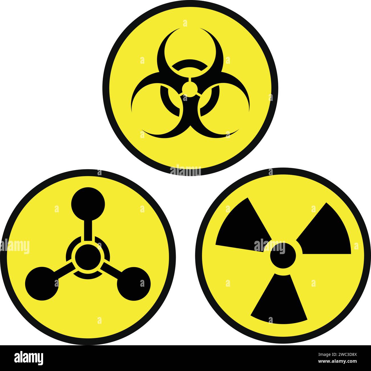 Schild für biologische Gefahren, Symbol für biologische Gefahren Stock Vektor
