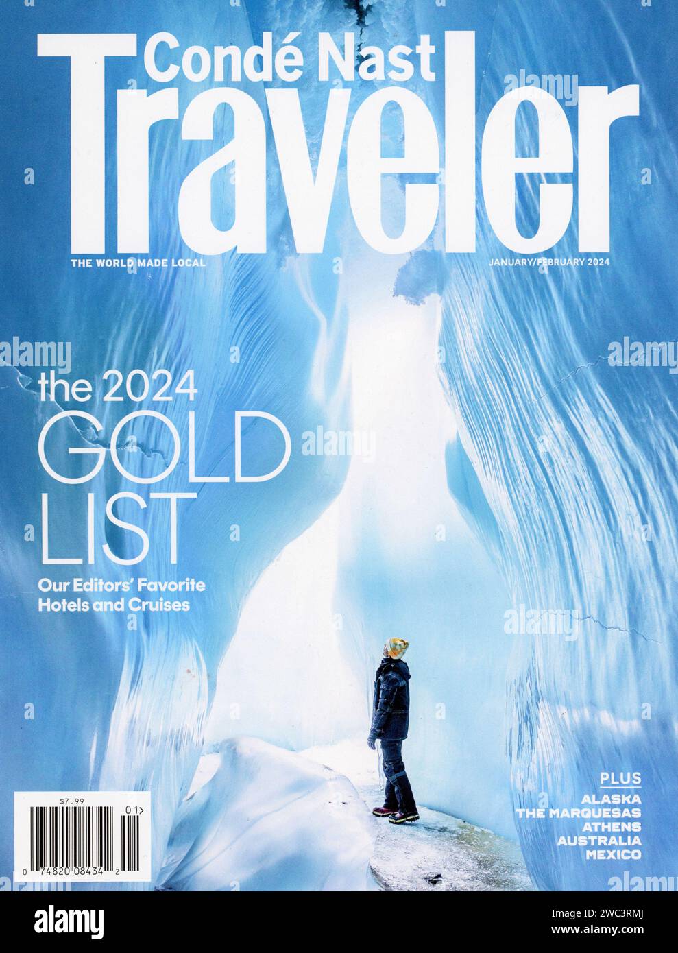 Januar/Februar 2024 Titelblatt des Magazins „Conde Nast Traveler“, USA Stockfoto