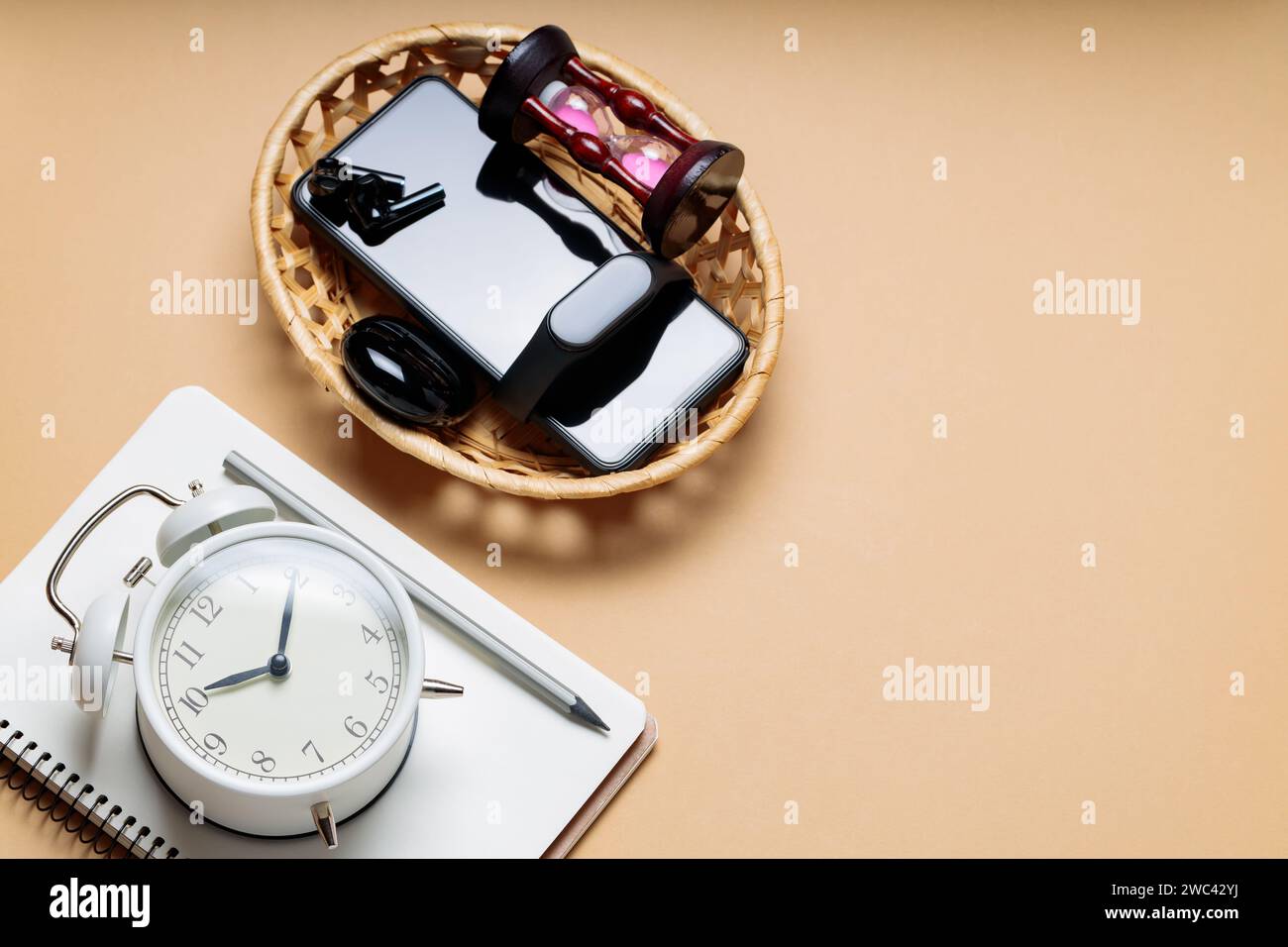 Digitales Detox- und Zeitmanagement-Konzept Stockfoto