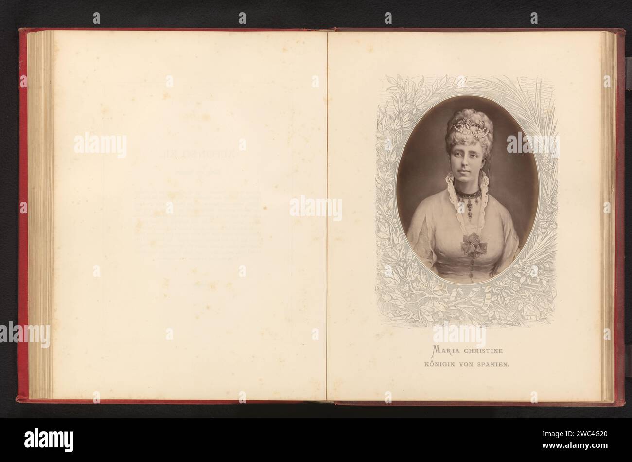 Fotoproduktion eines gemalten Porträts von Maria Christina, Königin von Spanien, Anonym, um 1875 - in oder vor 1880 Fotografie aus Karton Albumendruck Königin, Kaiserin usw. (Ehefrau eines Herrschers). Historische Personen - BB - Frau Stockfoto