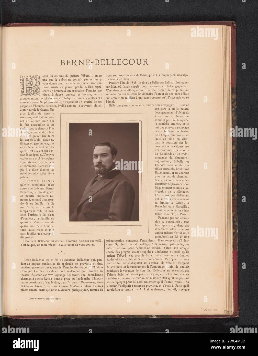 Portret van Etienne Prosper Bern-Bellecour, Ferdinand Mulnier, ca. 1867 - C. 1880 Photomechanische Druckpapiere historische Personen. Erwachsener Mann Stockfoto
