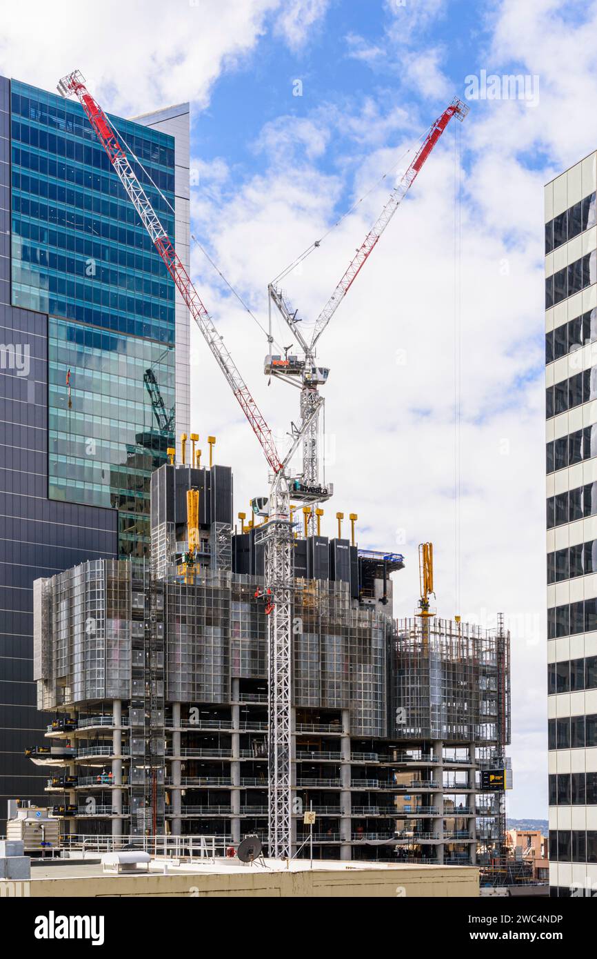 Bau des 39-stöckigen Handelsturms Parkline Place im CBD von Sydney, Australien Stockfoto