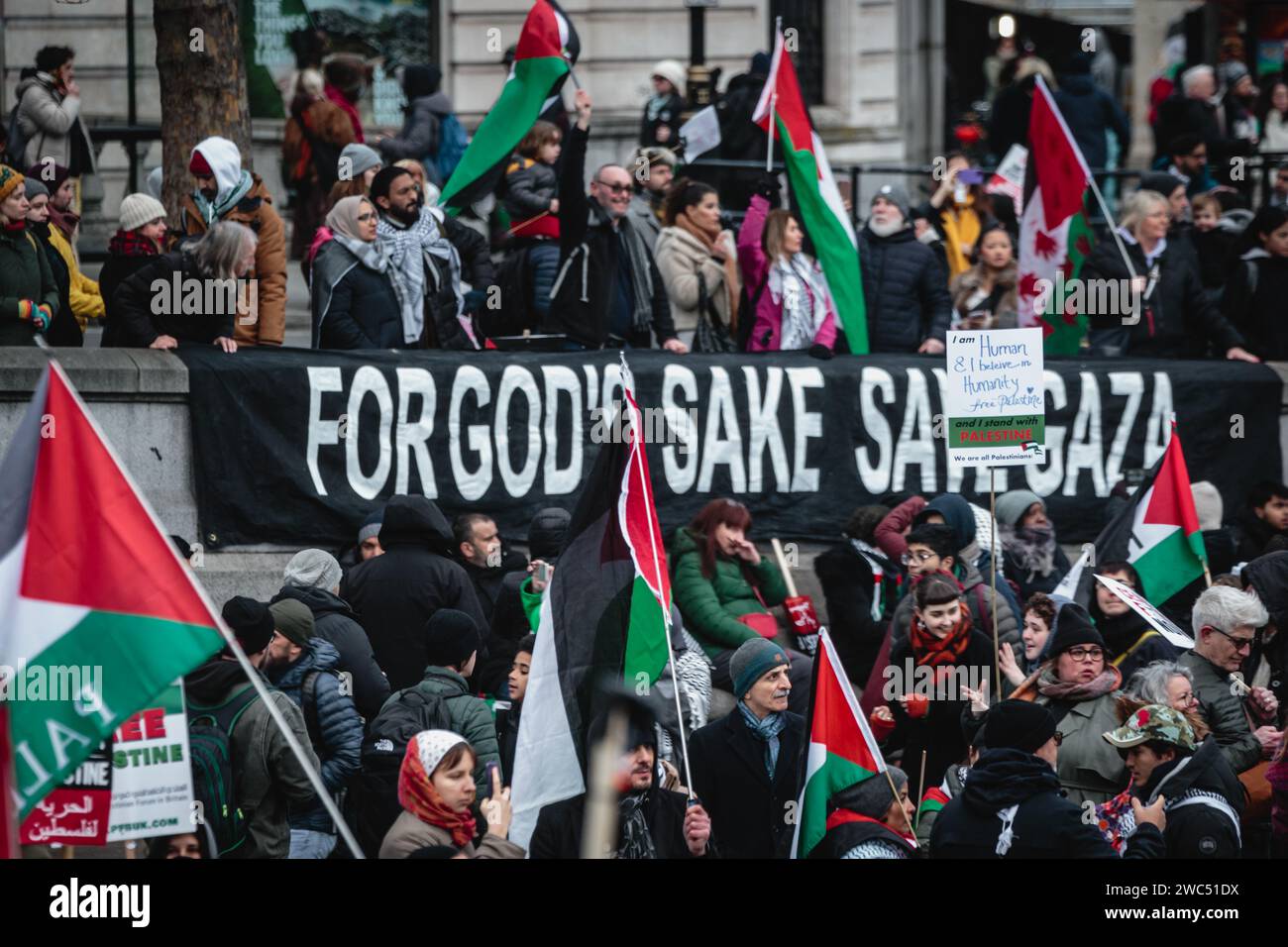 Protest gegen Israel und Hamas Krieg. Stockfoto