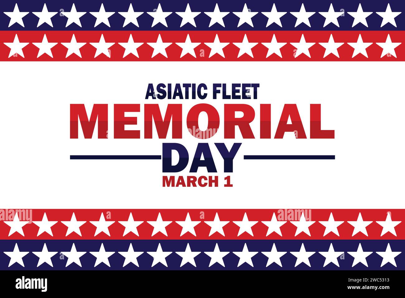 Asiatische Flotte Memorial Day Vektor Vorlage Design Illustration. März. Geeignet für Grußkarten, Poster und Banner Stock Vektor