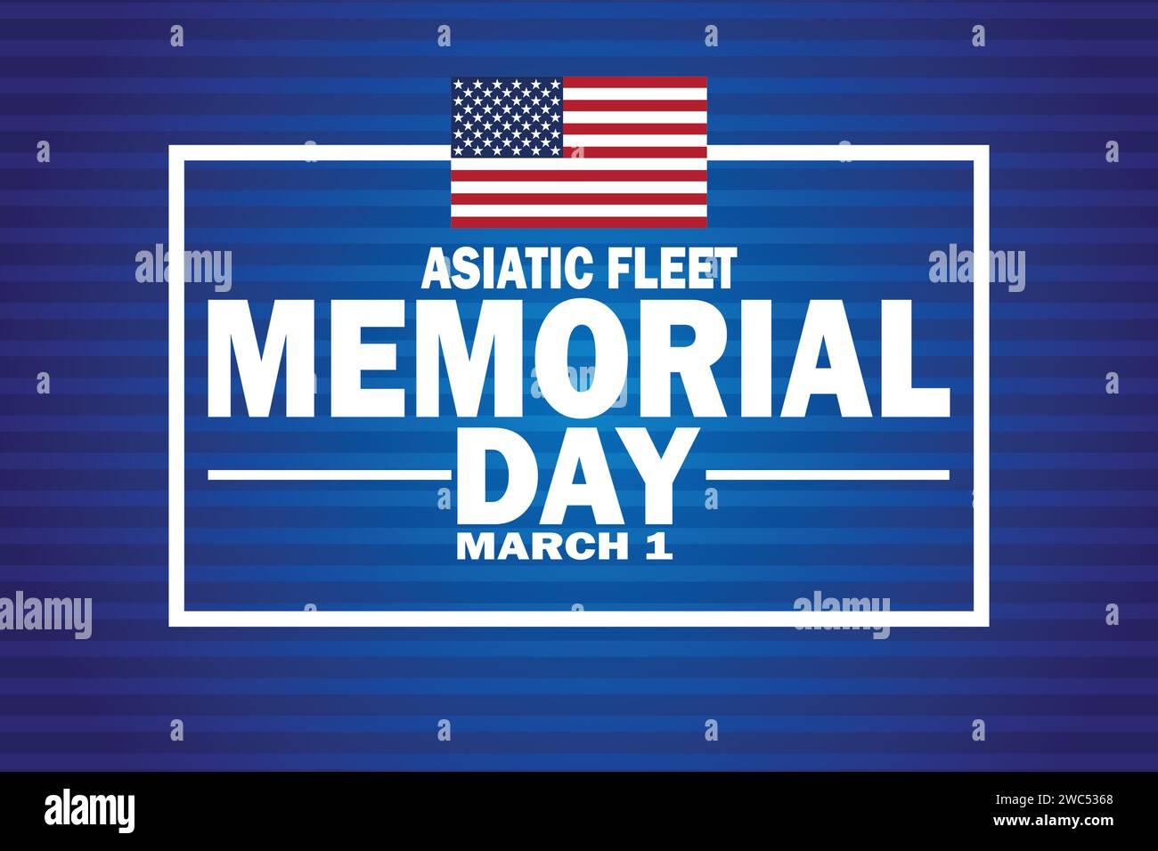 Gedenktag Der Asiatischen Flotte. März. Vektorabbildung. Designelement für Grußkarte, Banner und Poster. Stock Vektor