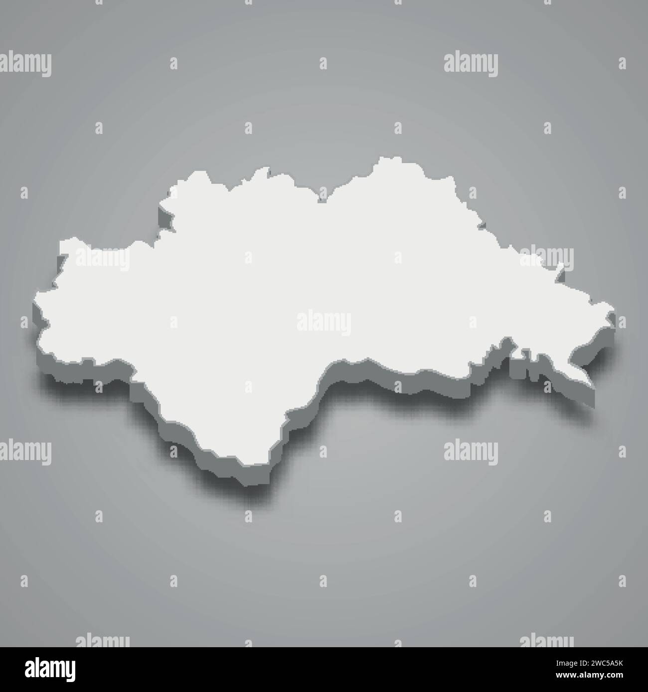 Die 3D-isometrische Karte von Sisak-Moslavina ist eine Grafschaft Kroatiens, Vektorillustration Stock Vektor