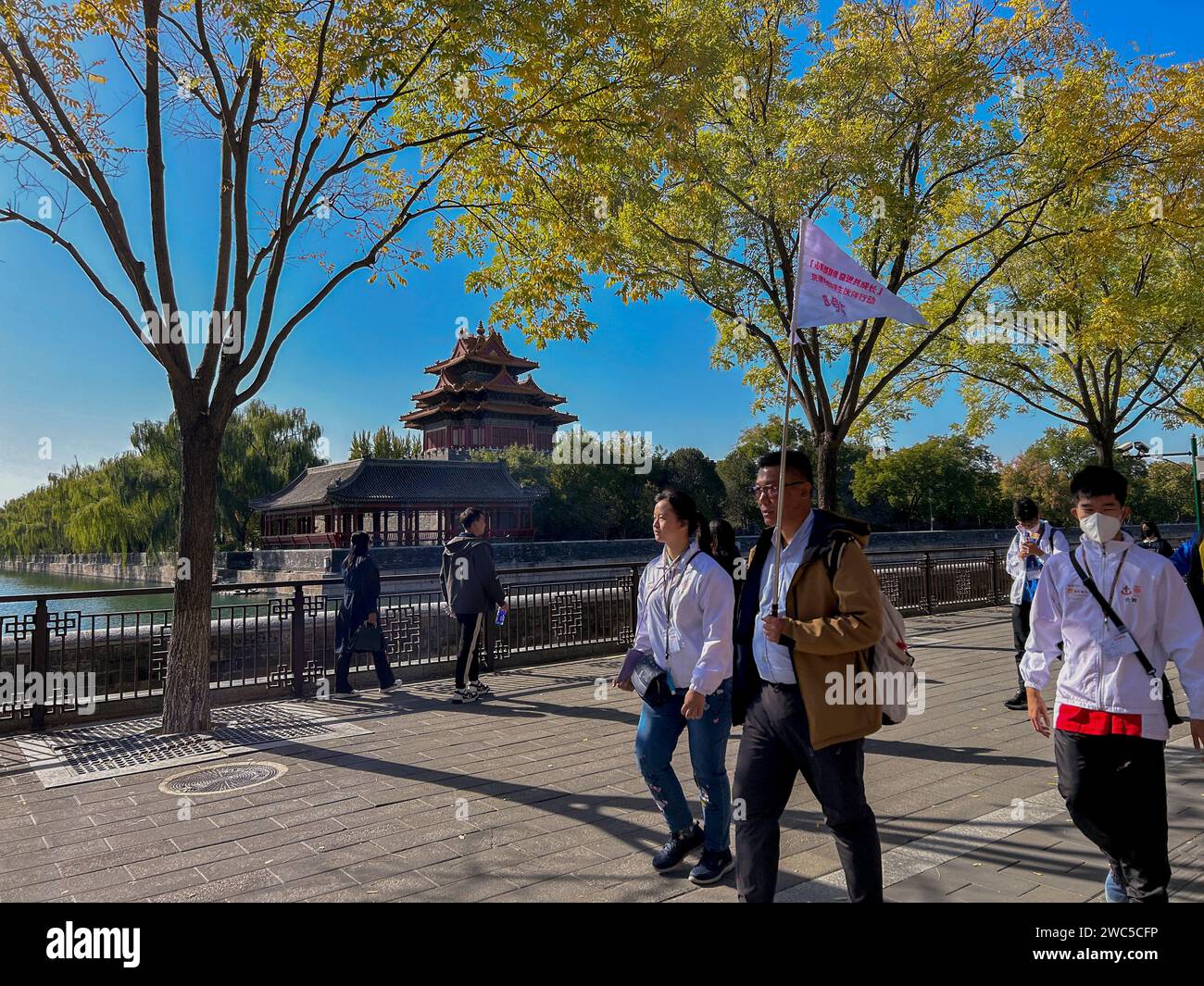Peking, China, Medium Crowd , Chinesische Touristen, Menschen, Wallking, Besuch der Verbotenen Stadt, Dongchen, in der Altstadt, Stockfoto