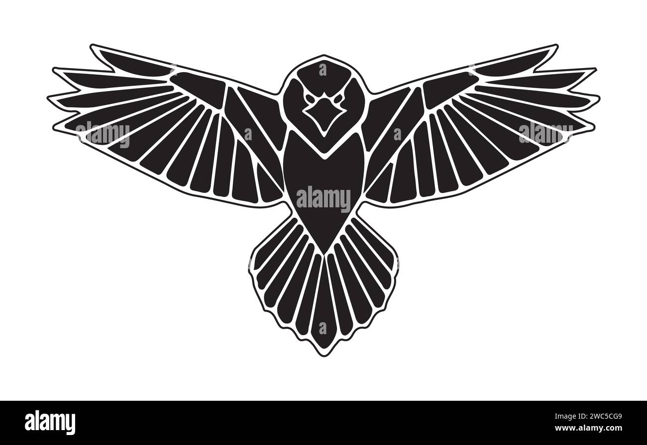 Ein fliegender Greifvogel in Illustrator Stockfoto