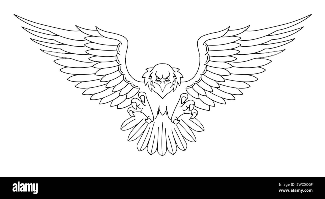 Ein fliegender Greifvogel in Illustrator Stockfoto