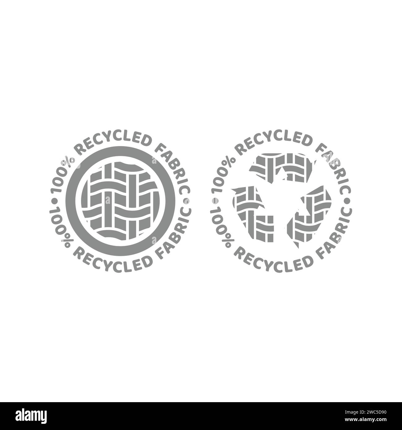Etikett aus 100 % recyceltem Material. Schwarzer Vektorstempel. Stock Vektor