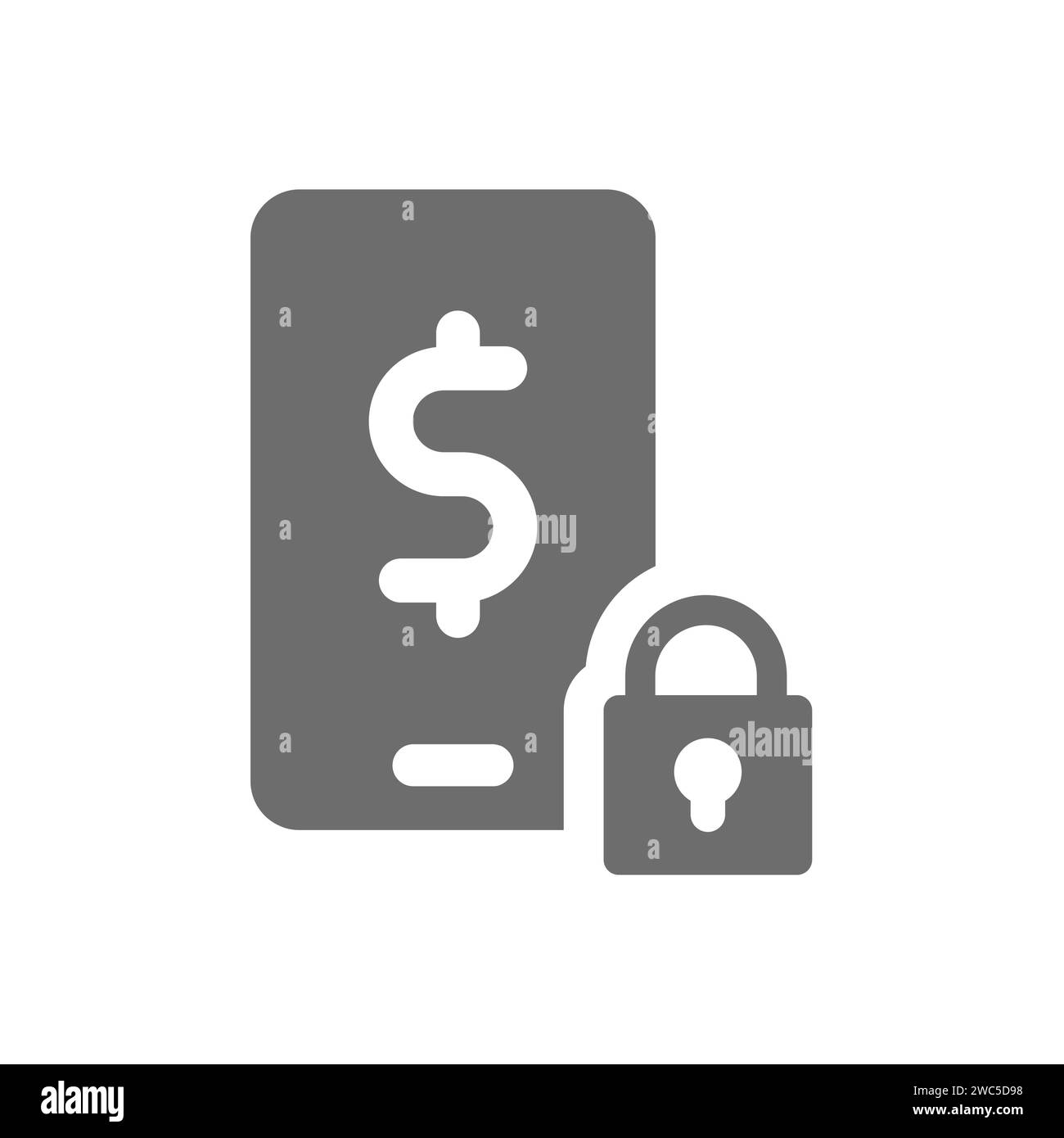 Vektorsymbol für gesicherte Zahlung per Telefon. Smartphone, Online-Banking und Zahlungssymbol. Stock Vektor