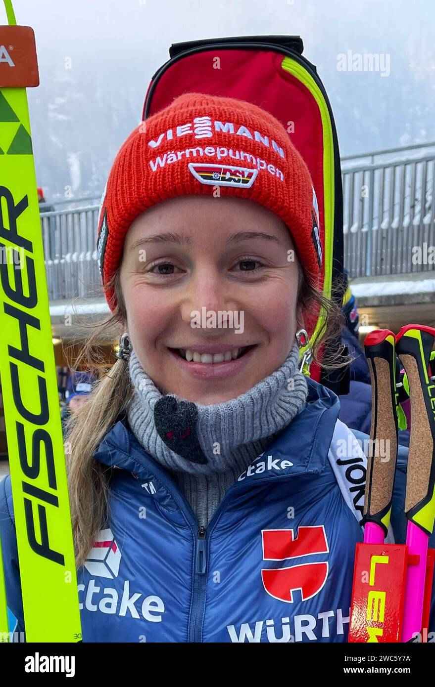 Biathlon-Weltcup Ruhpolding, Bayern - von 10. bis 14. Januar 2024. Foto: Sophia Schneider, deutsche Biathletin. Ihr bislang grösster Erfolg ist der Gewinn der Silbermedaille mit der deutschen Staffel bei den Weltmeisterschaften 2023 *** Biathlon-Weltmeisterschaft Ruhpolding, Bayern vom 10. Bis 14. Januar 2024 Foto Sophia Schneider, deutscher Biathlet Ihr bisher größter Erfolg ist die Silbermedaille mit der deutschen Staffelmannschaft bei den Weltmeisterschaften 2023 Stockfoto