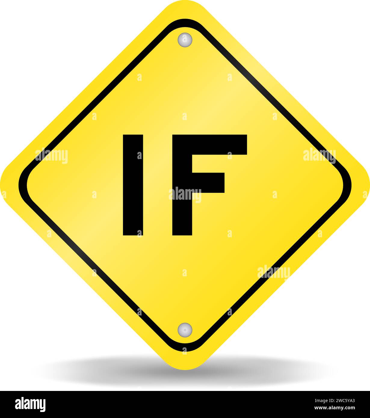 Gelbes Transportschild mit Wort auf weißem Hintergrund Stock Vektor