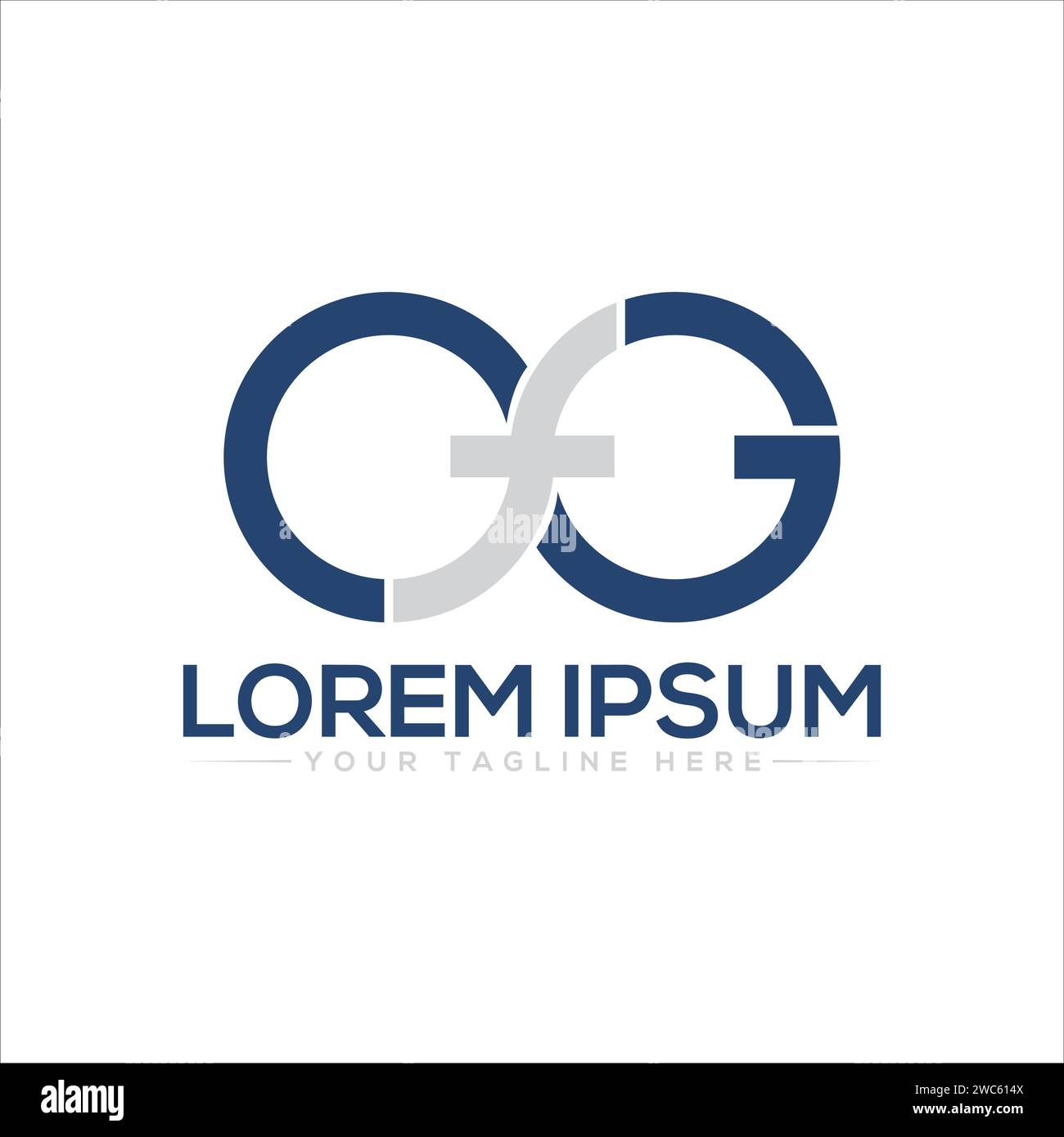 Logo-Design mit CFG-Buchstaben. Stock Vektor