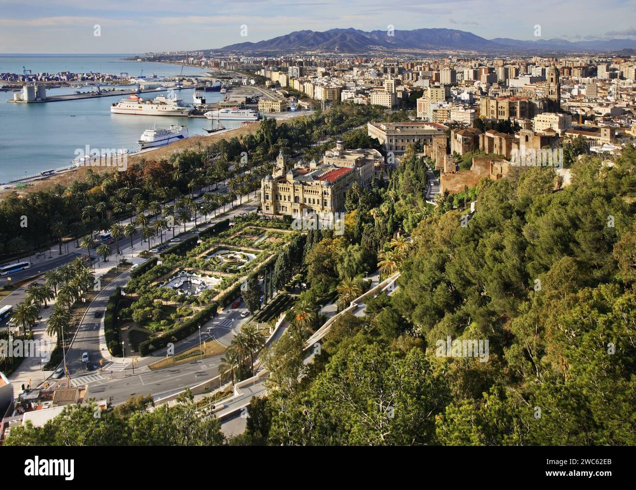 Panoramablick von Malaga. Spanien Stockfoto
