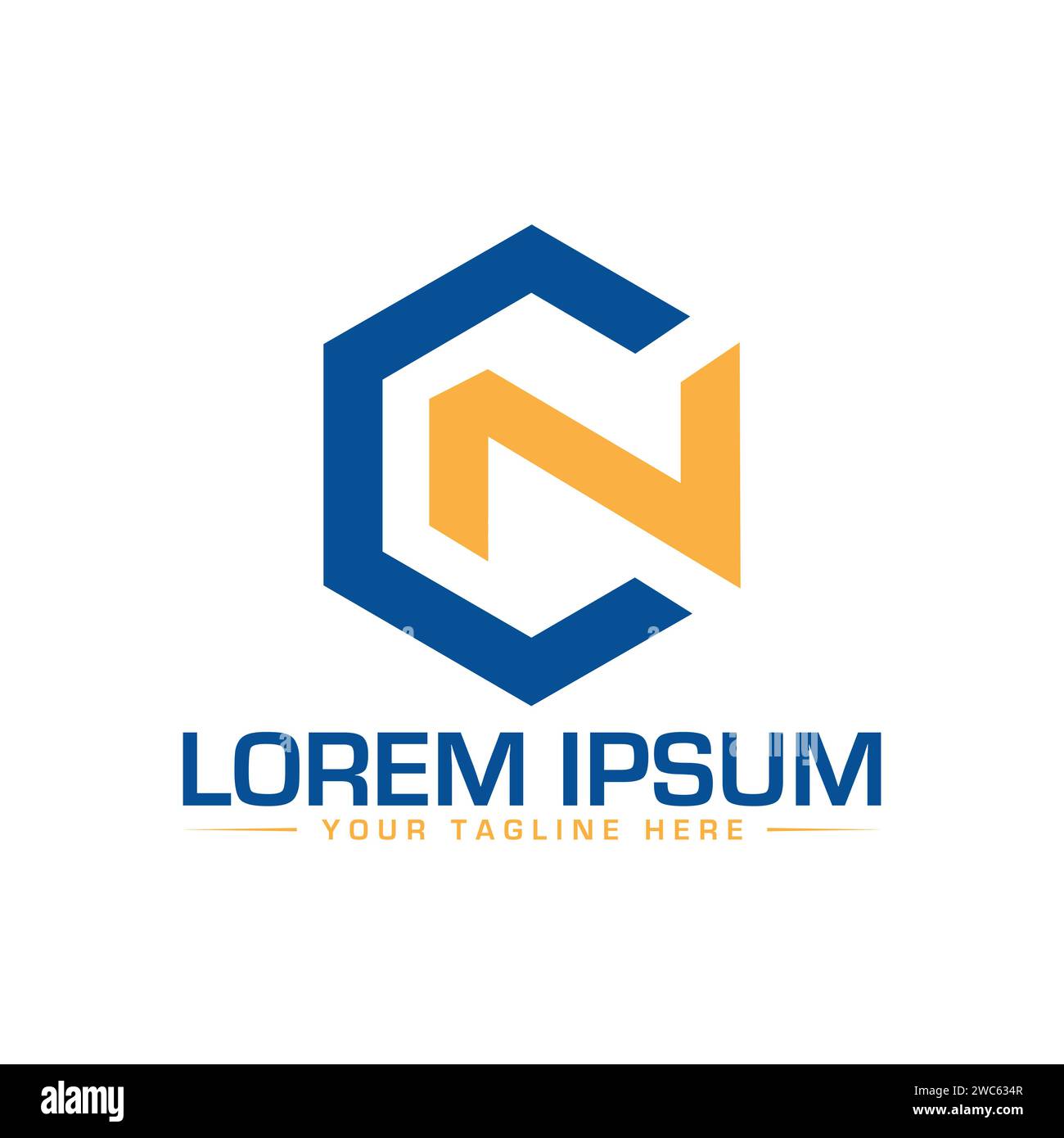Design mit CN-Letter-Logo. Kreatives und professionelles Logo-Design. Stock Vektor